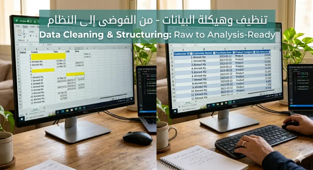 تنظيف وهيكلة البيانات (Data Cleaning) – حوّل بياناتك المبعثرة إلى كنوز منظمة جاهزة للتحليل