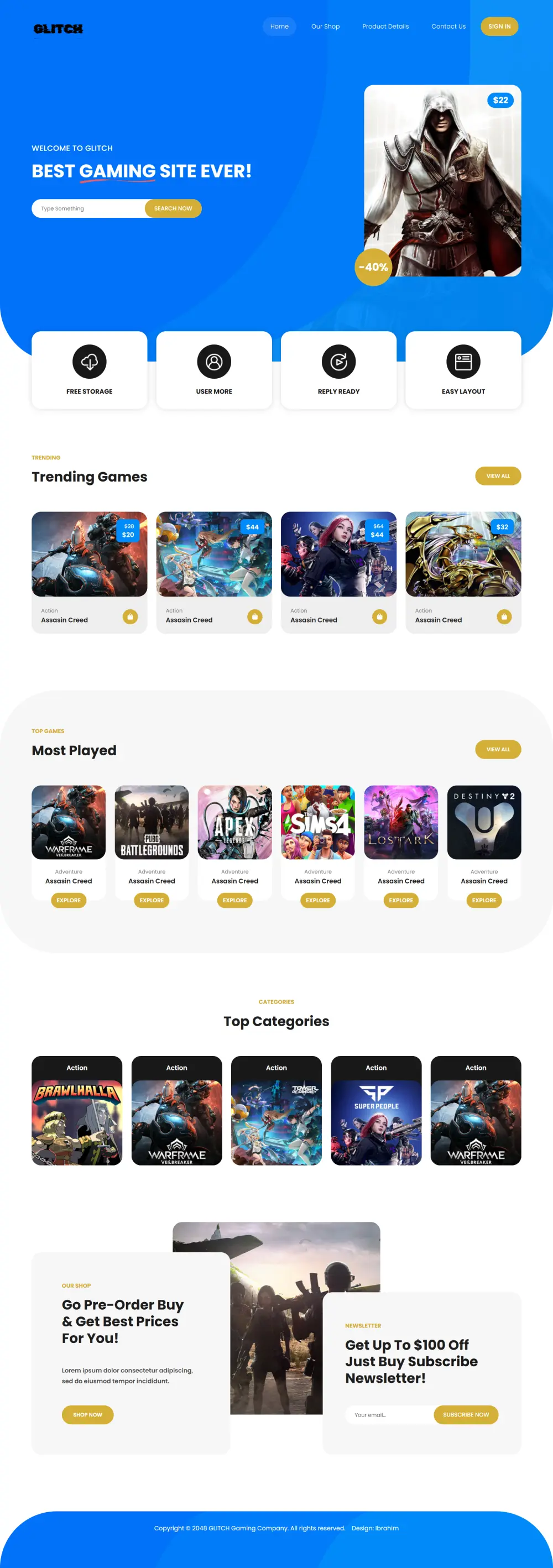 سأقوم بتصميم صفحة هبوط احترافية (Landing Page) مكوّنة من 4 أقسام باستخدام HTML – CSS – SASS – Bootstrap – JavaScript مقابل 10 دولار