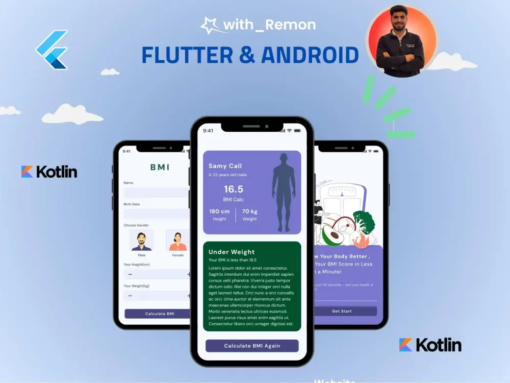 تصميم واجهة موبايل فلاتر flutter