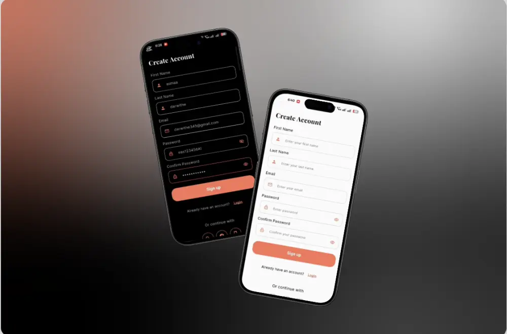 تطوير شاشة تسجيل + تسجيل دخول + صفحة Splash مميزة لتطبيقك