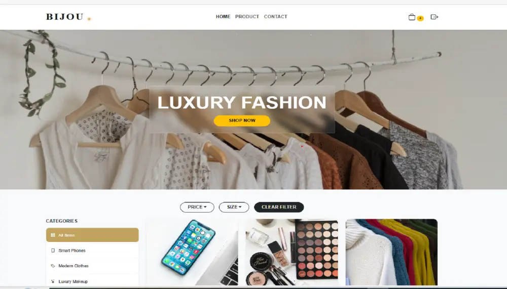 تصميم وإنشاء متجر إلكتروني عصري ومتكامل (BIJOU)