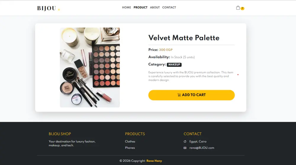 تصميم وإنشاء متجر إلكتروني عصري ومتكامل (BIJOU)