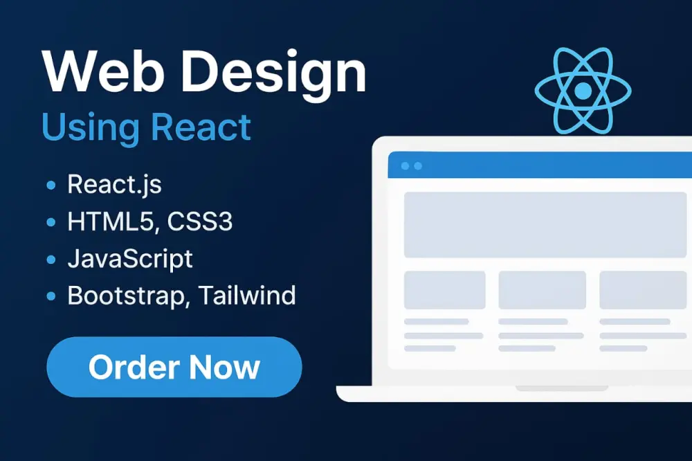 تصميم موقع ويب ب HTML, CSS, JavaScript, React, BootStrap,Tailwind باسلوب احترافي
