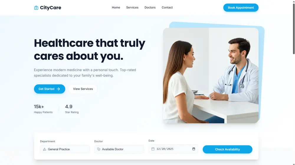 تصميم وتطوير صفحة هبوط احترافية لعيادة أو مركز طبي