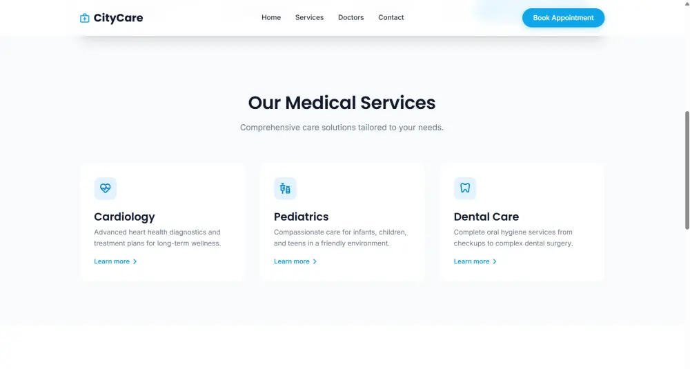 تصميم وتطوير صفحة هبوط احترافية لعيادة أو مركز طبي