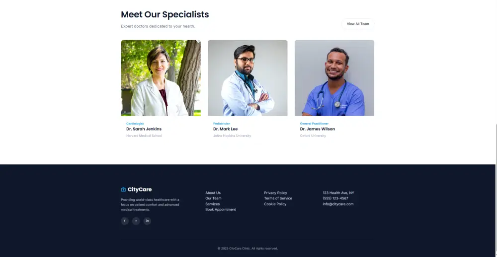 تصميم وتطوير صفحة هبوط احترافية لعيادة أو مركز طبي