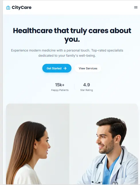 تصميم وتطوير صفحة هبوط احترافية لعيادة أو مركز طبي