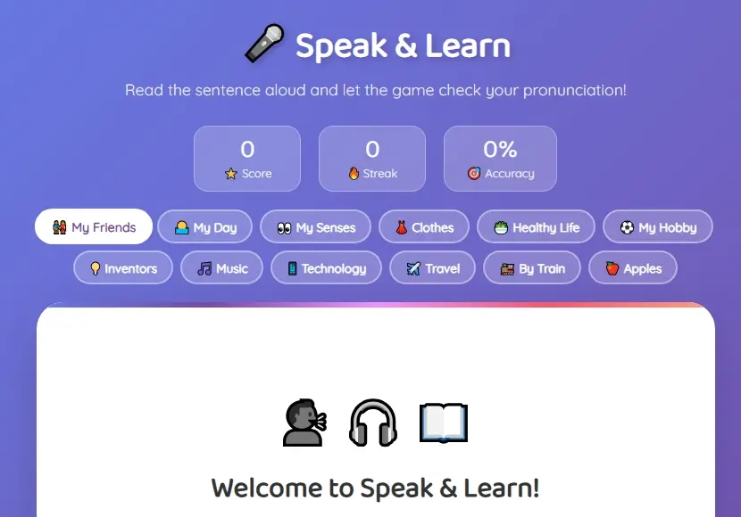 خدمة تحويل كتب اللغة الإنجليزية إلى تمرين قراءة تفاعلي (Speak & Learn)