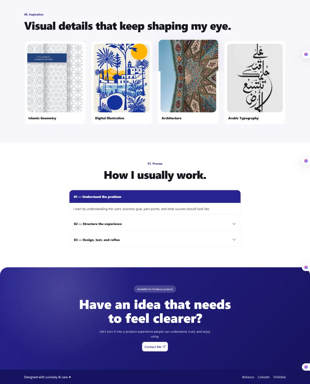 تصميم Portfolio احترافي UI/UX وتحويله إلى موقع HTML جاهز للنشر