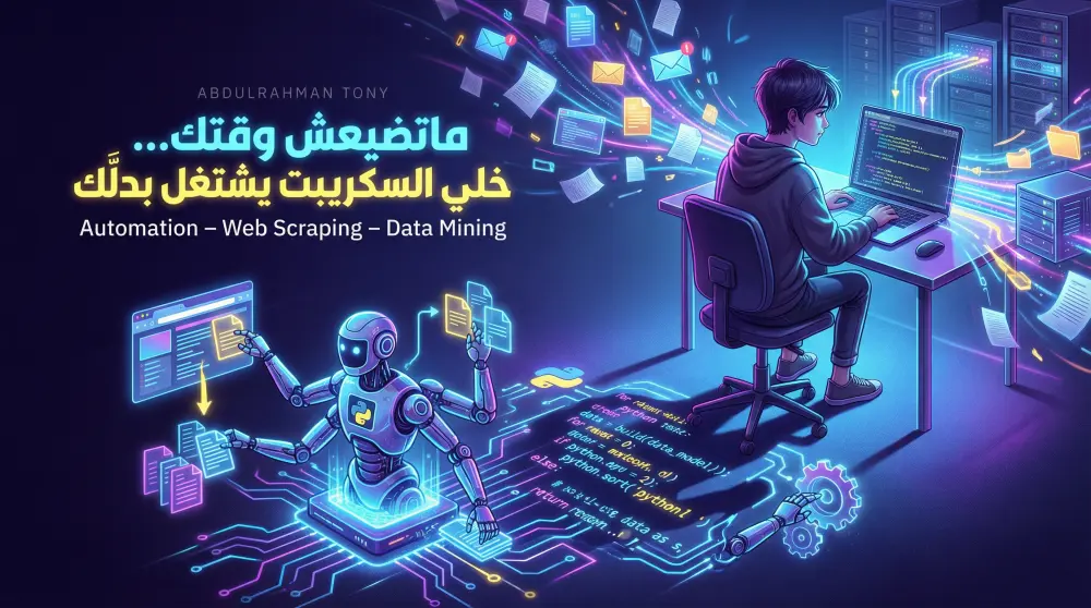 إنشاء سكريبتات Python مخصصة لحل مشكلتك أو أتمتة مشروعك" أوتوميشن – Web Scraping – Data Mining