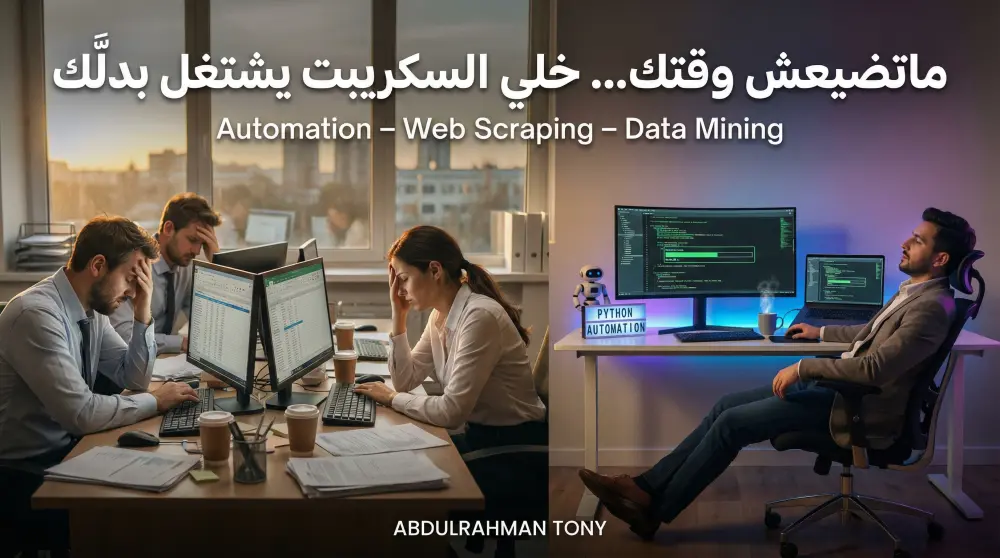 إنشاء سكريبتات Python مخصصة لحل مشكلتك أو أتمتة مشروعك" أوتوميشن – Web Scraping – Data Mining