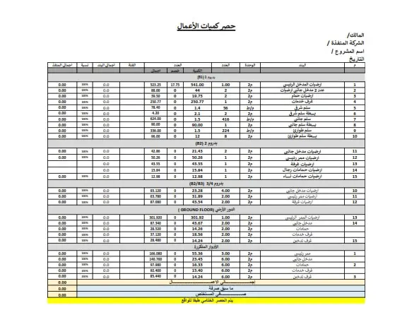 مهندس مكتب فني: حصر كميات وإعداد جداول (BOQ) احترافية.