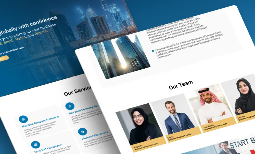 تصميم موقع إلكتروني احترافي من صفحتين محترف وعصري