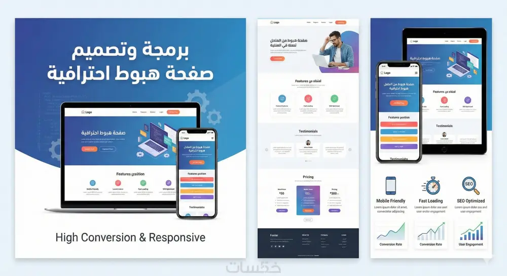 برمجة وتصميم صفحة هبوط (Landing Page) احترافية سريعة ومتجاوبة