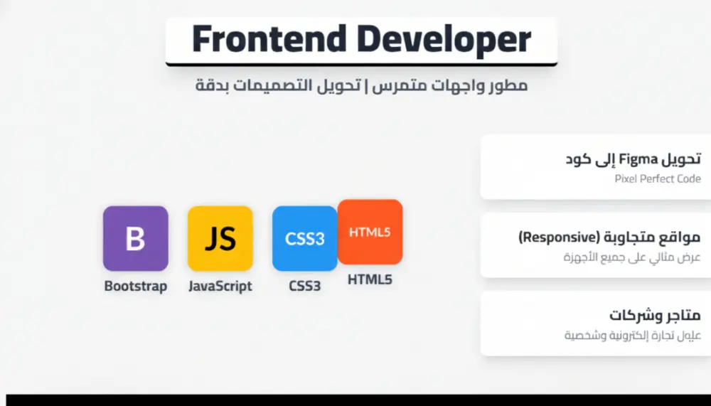موقع شخصي/شركات/متاجر متجاوب (Responsive) من Figma إلى كود