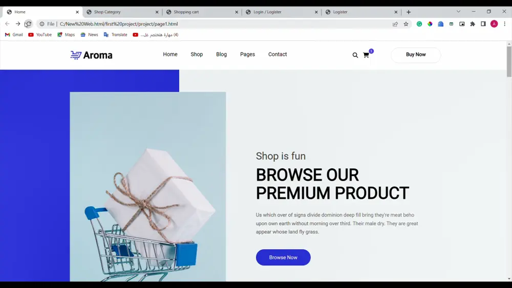 تطوير واجهة متجر إلكتروني احترافي ومتجاوب (E-commerce Frontend)