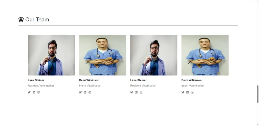 صفحة هبوط احترافية (Landing Page) لمتجر خدمات حيوانات أليفة بـ HTML/CSS/Bootstrap/JS