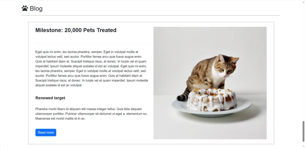 صفحة هبوط احترافية (Landing Page) لمتجر خدمات حيوانات أليفة بـ HTML/CSS/Bootstrap/JS