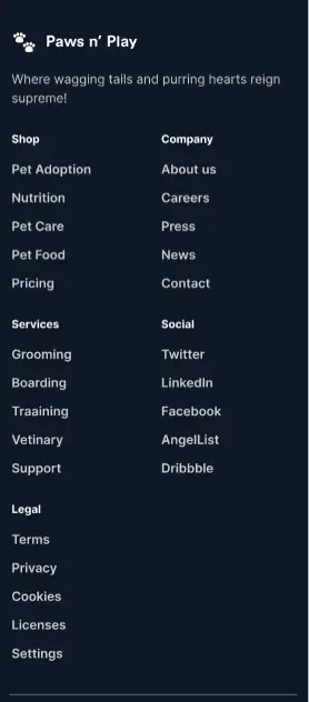 صفحة هبوط احترافية (Landing Page) لمتجر خدمات حيوانات أليفة بـ HTML/CSS/Bootstrap/JS
