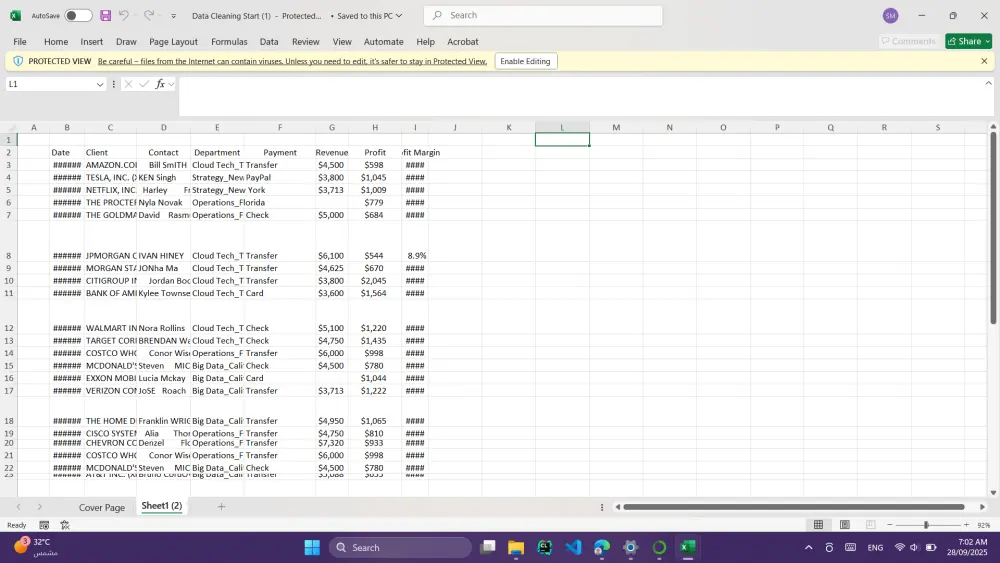 تنظيف وتحضير البيانات Data Cleaning بطريقة احترافية للتحليل