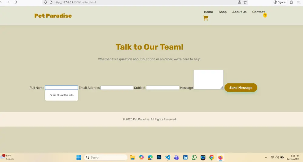 تصميم صفحة ويب احترافية لعرض منتجات الحيوانات باستخدام HTML وCSS وBootstrap