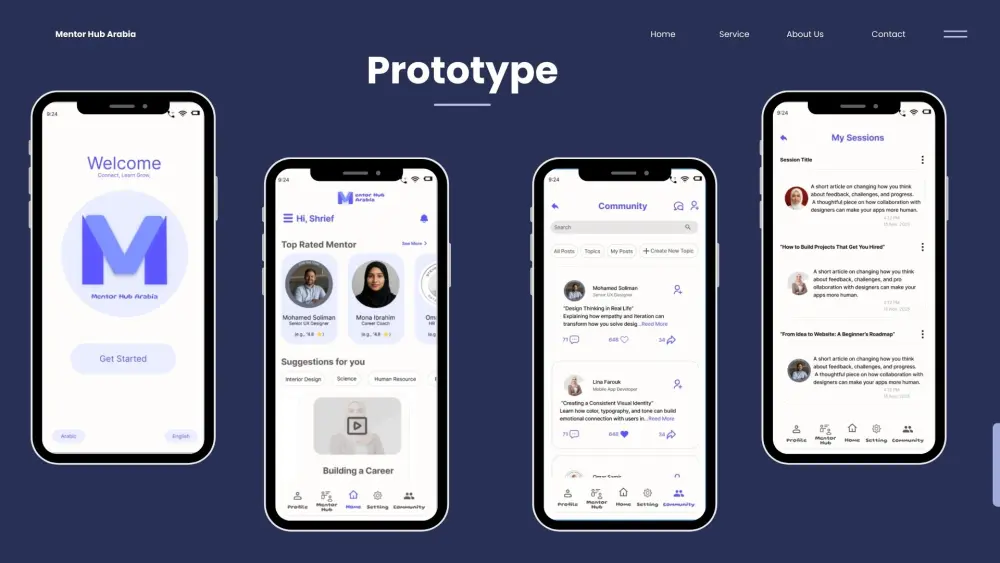 تصميم واجهة تطبيق موبايل احترافي مكونة من 2 شاشة رئيسية