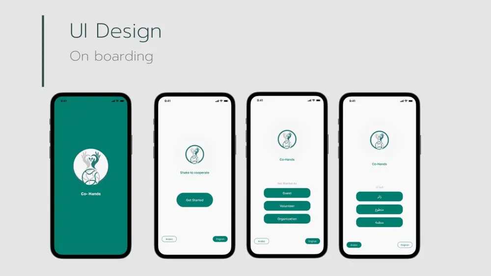 تصميم واجهة تطبيق موبايل احترافي مكونة من 2 شاشة رئيسية