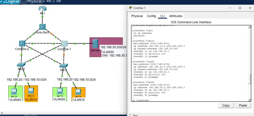 سأقوم بتصميم شبكة احترافية باستخدام Cisco Packet Tracer مع VLAN و Routing