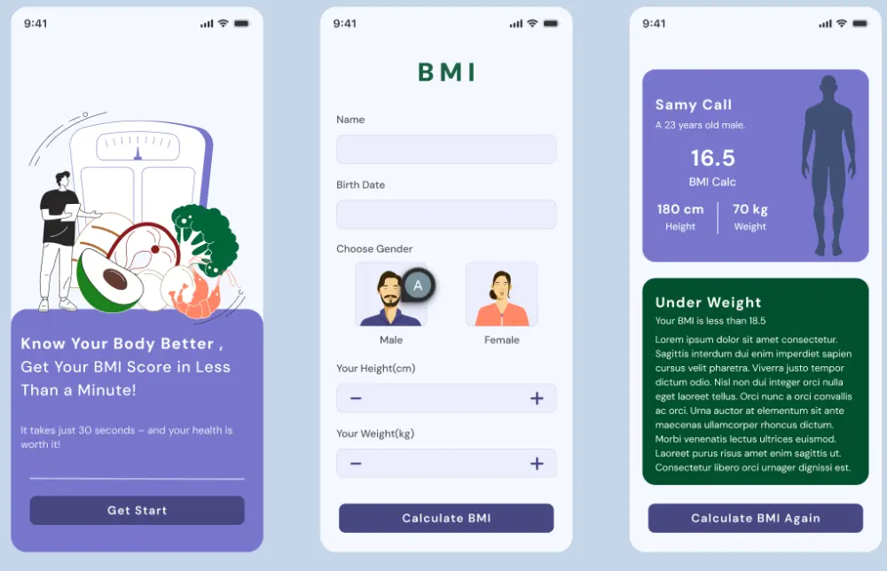 I will build a BMI calculator app using Flutter