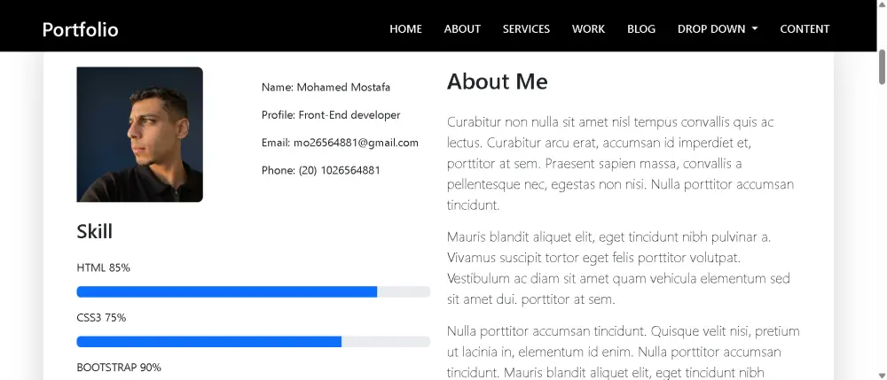 تصميم موقع بورتفوليو شخصي احترافي سريع ومتجاوب