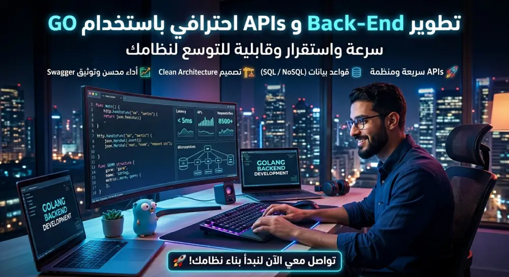 تطوير Back-End احترافي + APIs سريعة وقابلة للتوسع باستخدام Go (Golang)