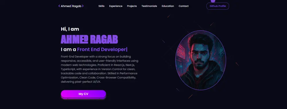 تصميم موقع شخصي كامل portfolio احترافي 3D لعرض معرض أعمالك