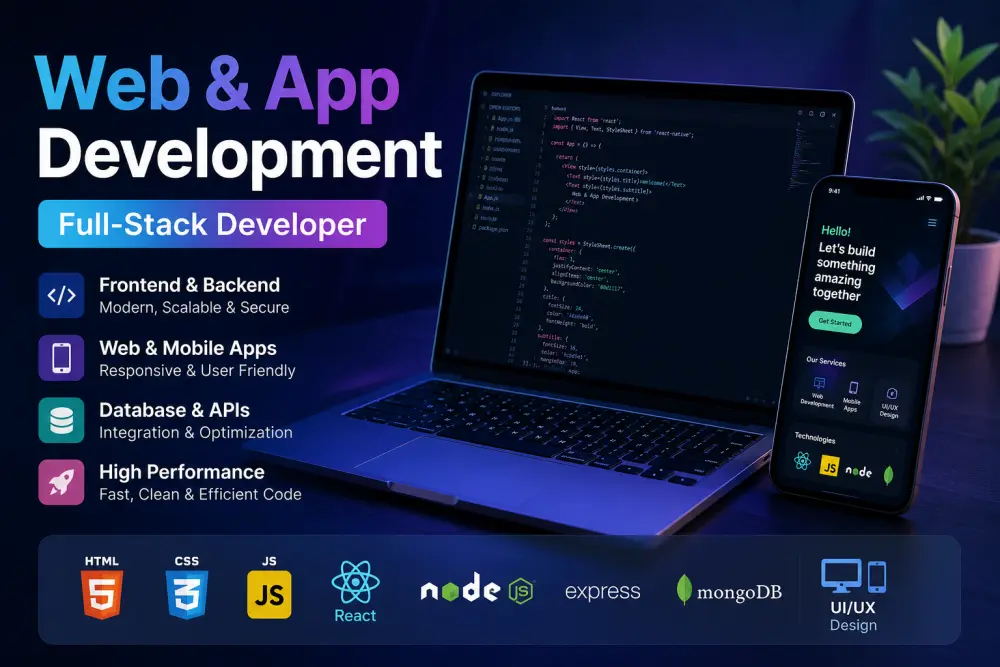 تطوير تطبيق أو موقع ويب احترافي (Frontend + Backend) حسب طلبك