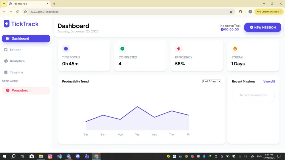 تصميم وتنفيذ Dashboard احترافية لإدارة المهام والبيانات