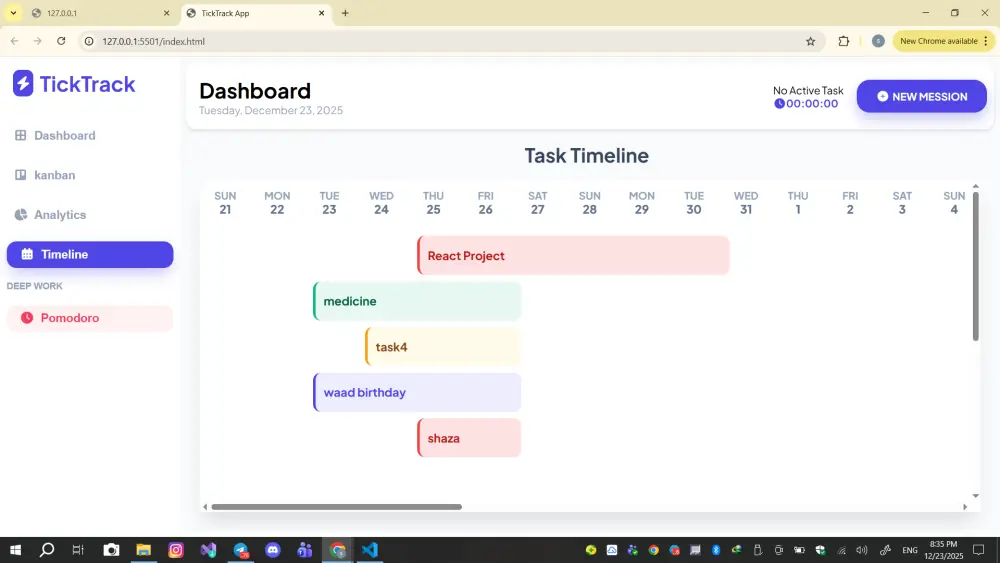 تصميم وتنفيذ Dashboard احترافية لإدارة المهام والبيانات