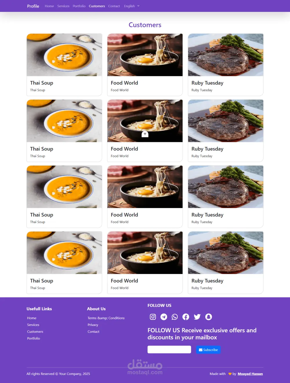تصميم موقع بسيط إستخدام VusJS + Bootstrap 5