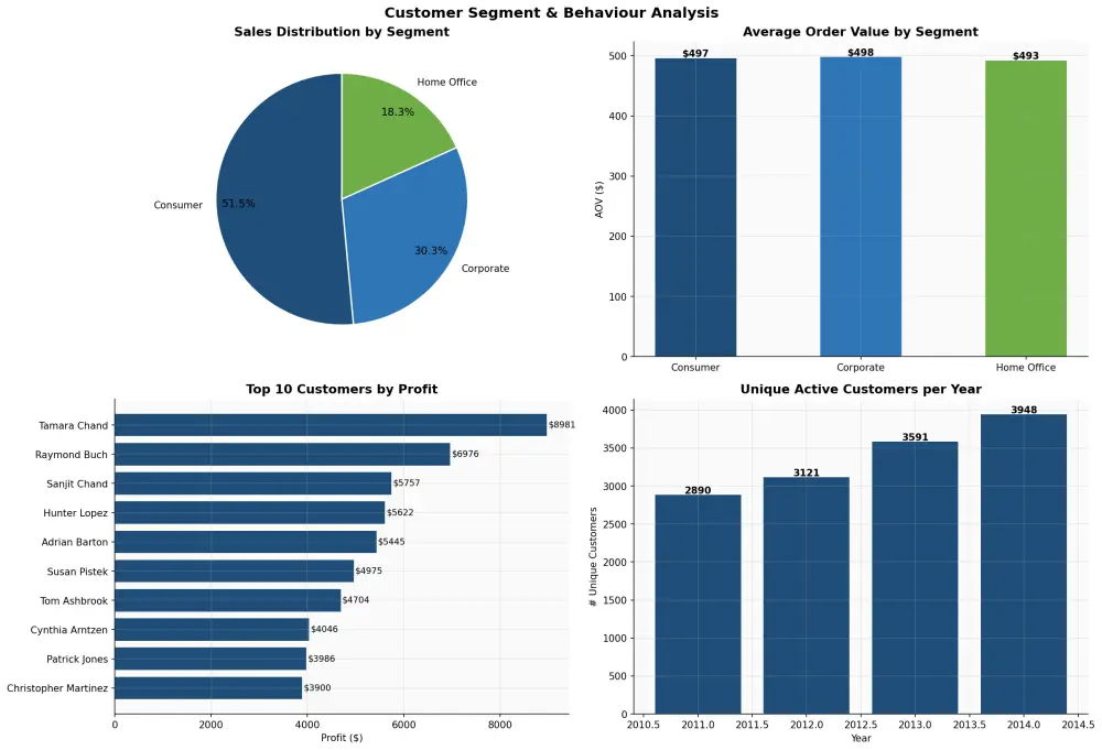 تحليل شامل لبيانات مبيعات متجرك + لوحة معلومات تفاعلية (Power BI Dashboard) مع تقرير مفصل وتوصيات لزيادة الأرباح