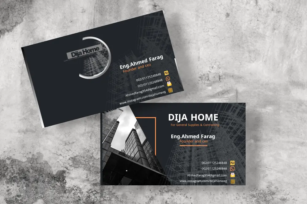 تصميم بطاقة أعمال احترافية جاهزة للطباعة"