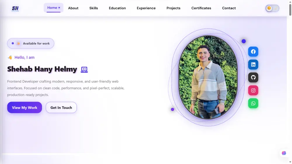 موقع بورتفوليو شخصي لعرض المهارات والمشاريع بطريقة احترافية
