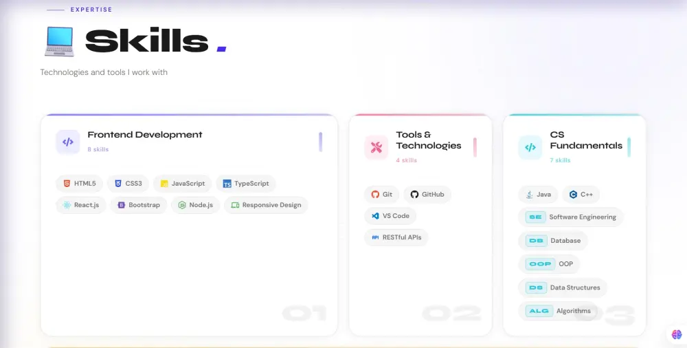 موقع بورتفوليو شخصي لعرض المهارات والمشاريع بطريقة احترافية
