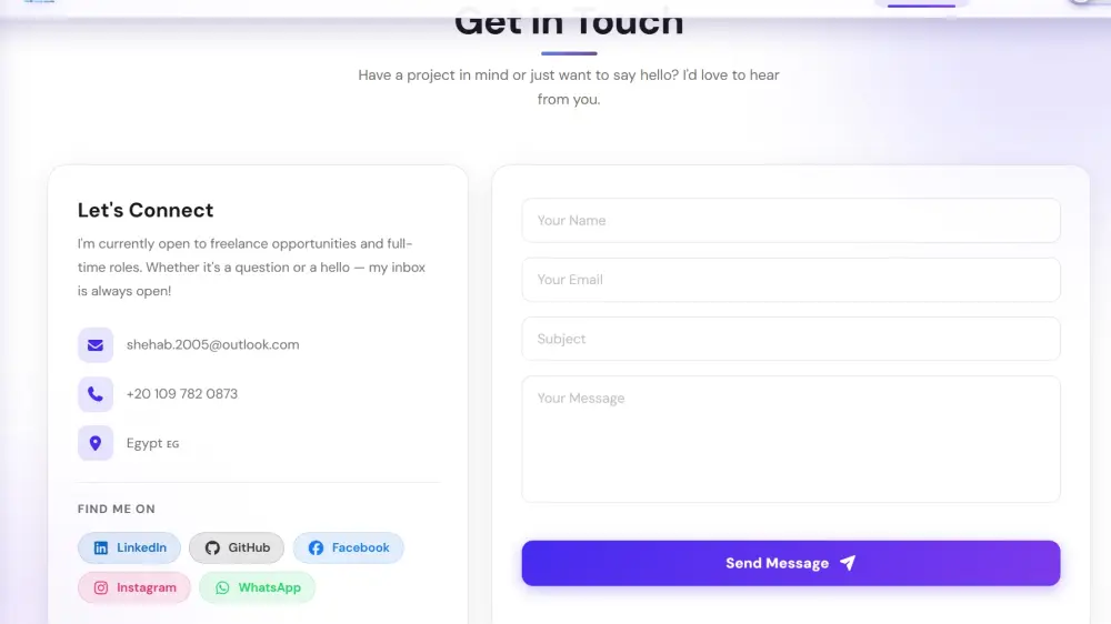 موقع بورتفوليو شخصي لعرض المهارات والمشاريع بطريقة احترافية