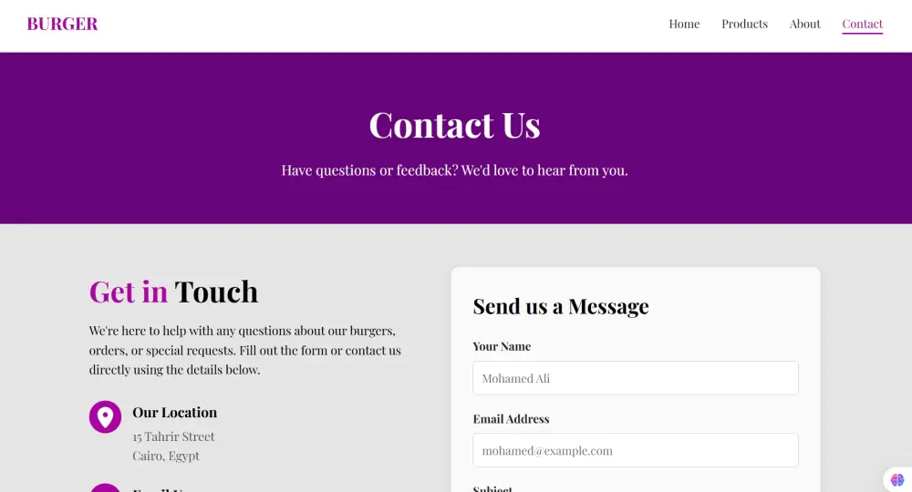 تصميم موقع مطعم الوجبات السريعة احترافي مع منيو أونلاين وتجربة مستخدم مميزة