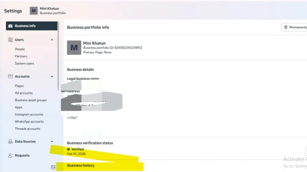 توثيق مدير أعمال فيسبوك (Meta Business Manager)