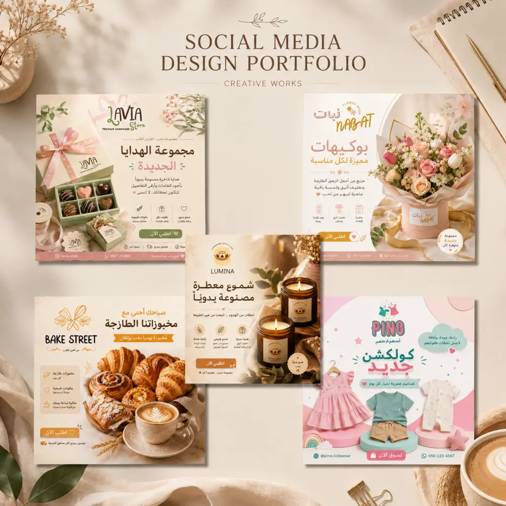 تصميمات سوشيال ميديا احترافية تجذب العملاء وتبرز هوية مشروعك