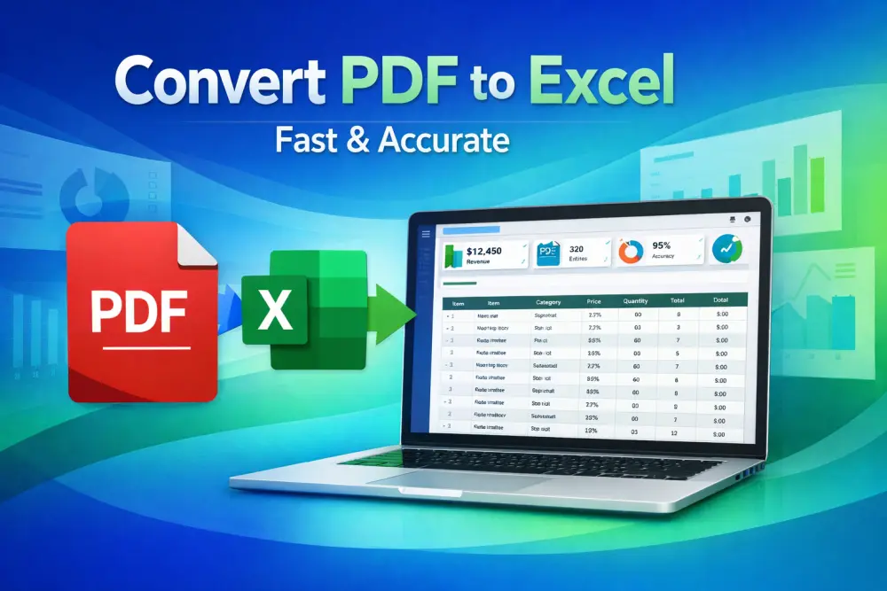تحويل 10 صفحات PDF إلى Excel بدقة عالية وتنظيم احترافي