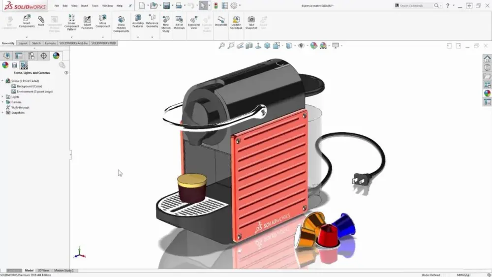 تصميم ثلاثي الأبعاد لمنتج ميكانيكي قابل للتصنيع (CAD)