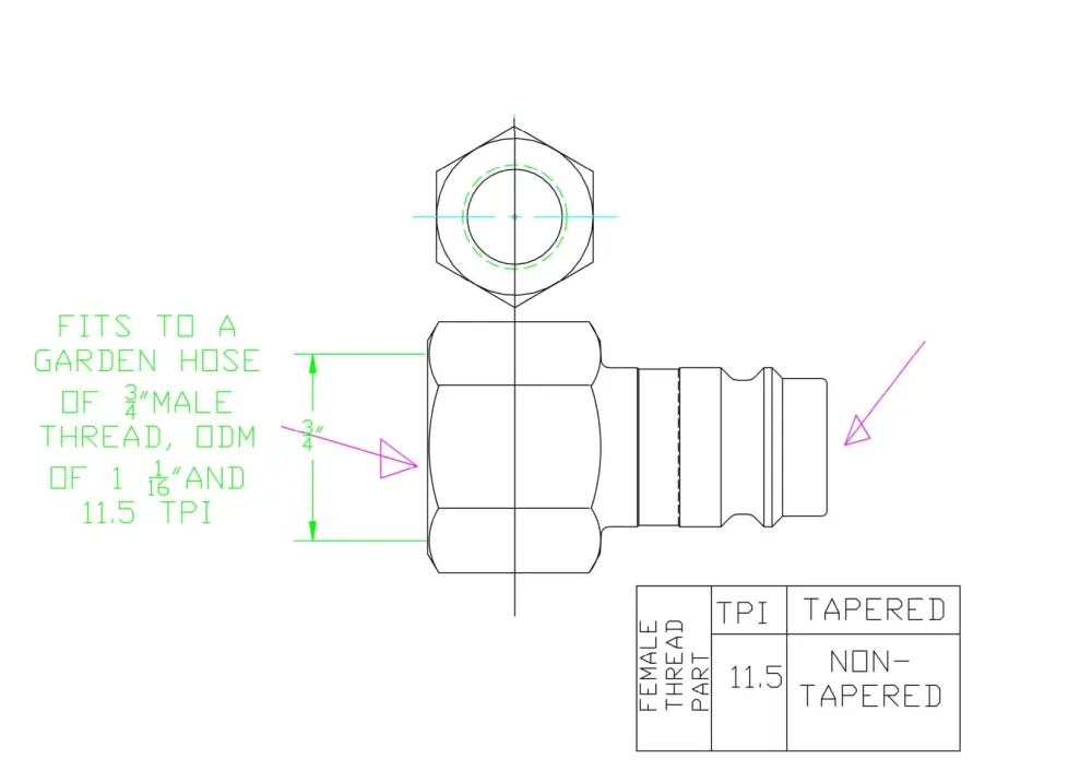 رسم هندسي ثنائي الأبعاد (2D Drawing) لقطعة ميكانيكية