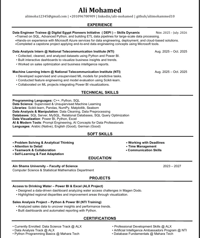 إنشاء سيرة ذاتية احترافية متوافقة مع أنظمة ATS
