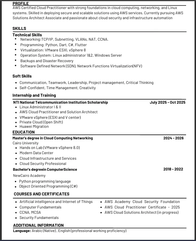 إنشاء سيرة ذاتية احترافية متوافقة مع أنظمة ATS