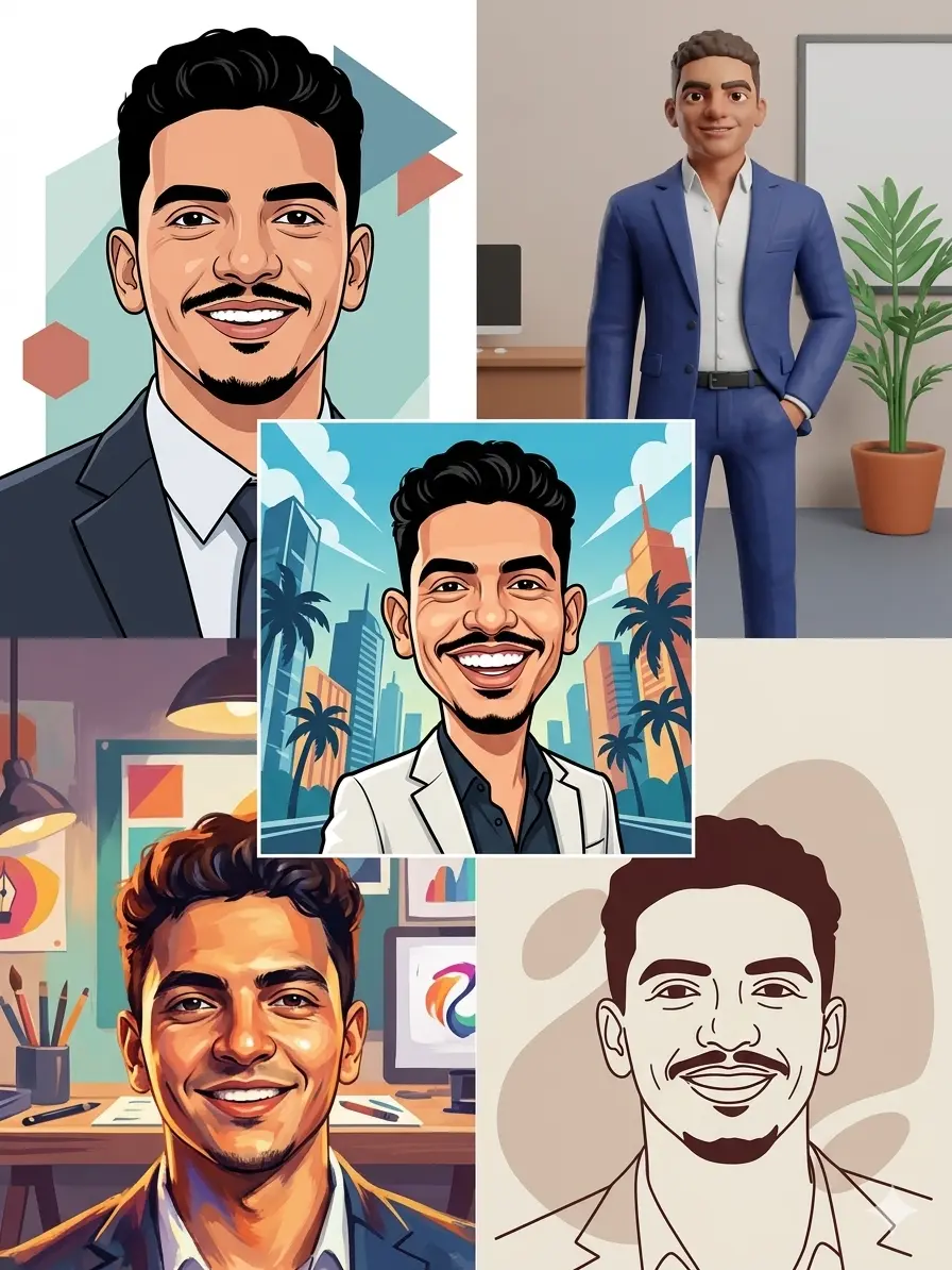 سأحوّل صورتك إلى بورتريه كرتوني احترافي بجودة عالية